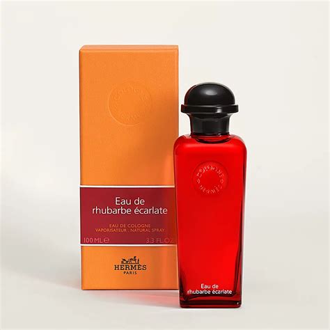 eau de rhubarbe ecarlate hermes marionnaud|Hermes perfume red bottle.